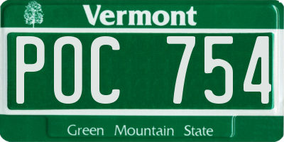 VT license plate POC754