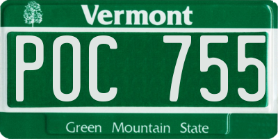 VT license plate POC755