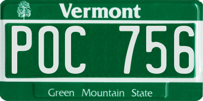 VT license plate POC756