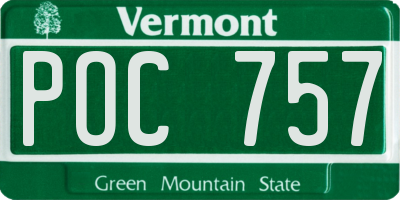 VT license plate POC757