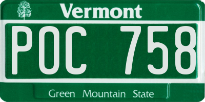 VT license plate POC758