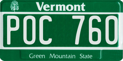 VT license plate POC760