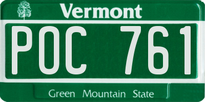 VT license plate POC761