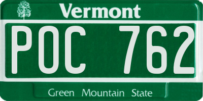 VT license plate POC762