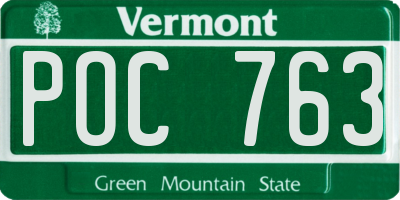 VT license plate POC763