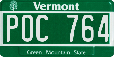 VT license plate POC764
