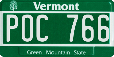 VT license plate POC766