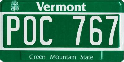 VT license plate POC767