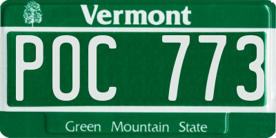 VT license plate POC773