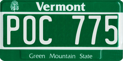 VT license plate POC775