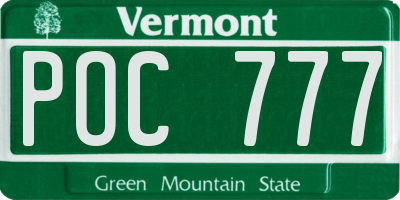 VT license plate POC777