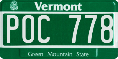 VT license plate POC778