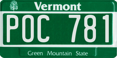 VT license plate POC781