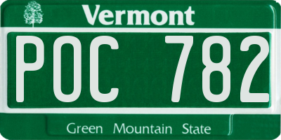 VT license plate POC782