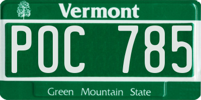 VT license plate POC785