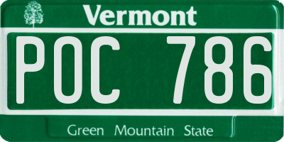VT license plate POC786