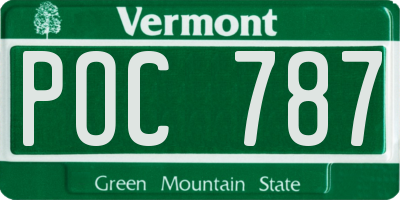 VT license plate POC787