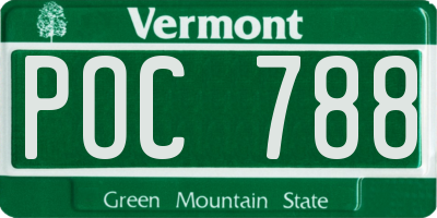 VT license plate POC788