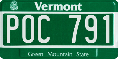 VT license plate POC791