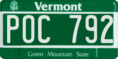 VT license plate POC792