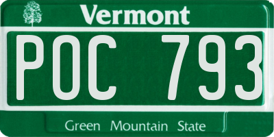 VT license plate POC793