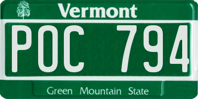 VT license plate POC794