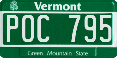 VT license plate POC795