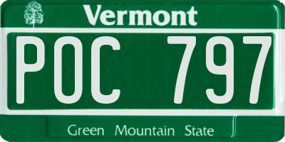 VT license plate POC797