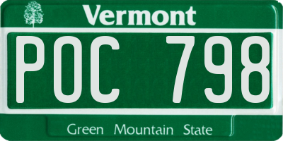 VT license plate POC798
