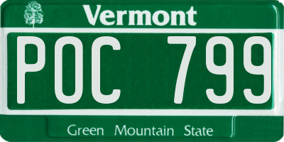 VT license plate POC799