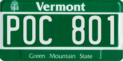 VT license plate POC801