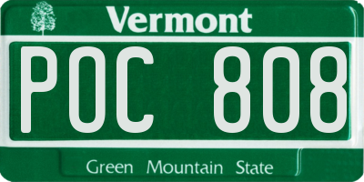 VT license plate POC808
