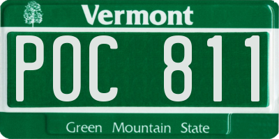 VT license plate POC811
