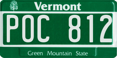 VT license plate POC812