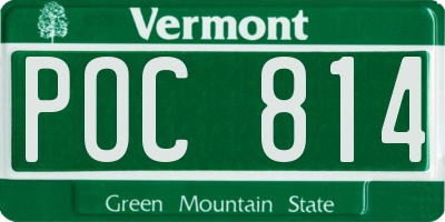 VT license plate POC814