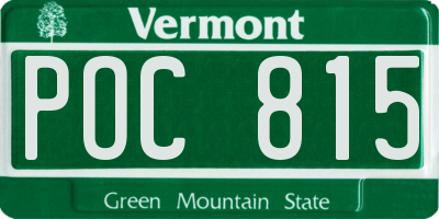 VT license plate POC815