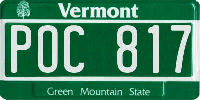 VT license plate POC817