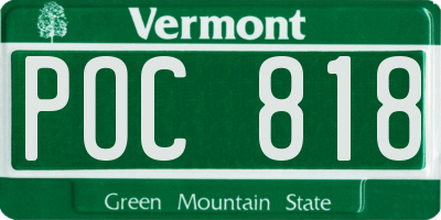 VT license plate POC818