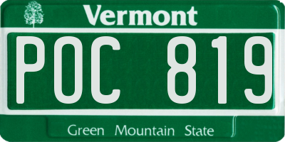 VT license plate POC819