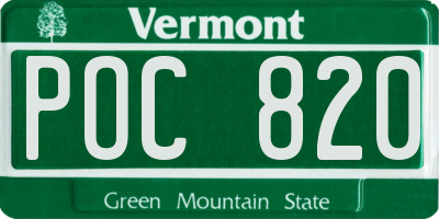 VT license plate POC820