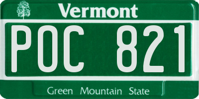 VT license plate POC821