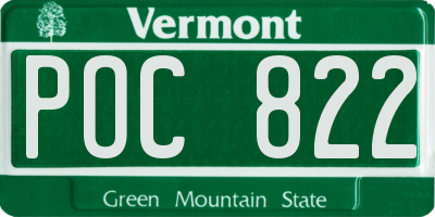 VT license plate POC822