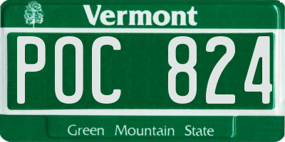 VT license plate POC824