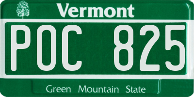 VT license plate POC825