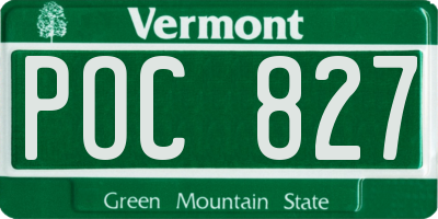 VT license plate POC827
