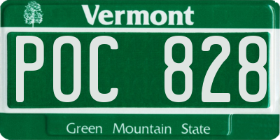 VT license plate POC828