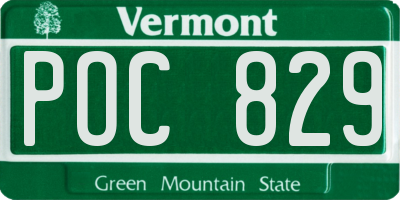 VT license plate POC829