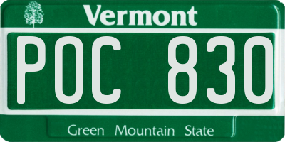 VT license plate POC830