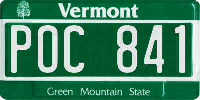 VT license plate POC841
