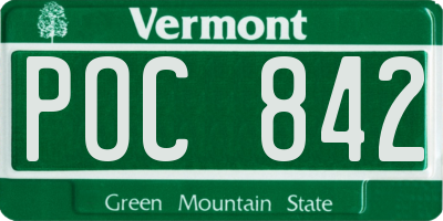 VT license plate POC842